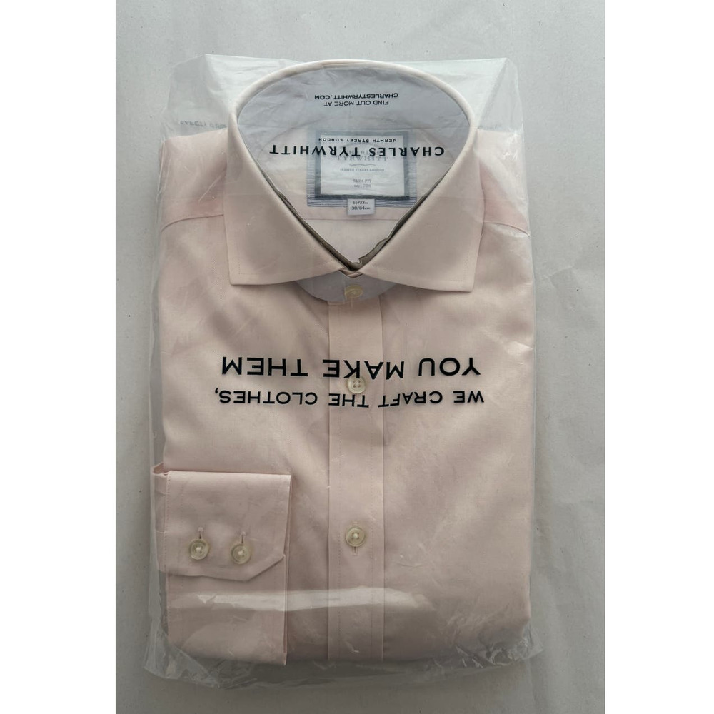 Charles Tyrwhitt Men's Light Peach Button-Down Shirt - Picture 8 of 10